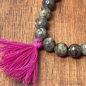 Faceted labradorite  star tassel bracelet for happiness and hope